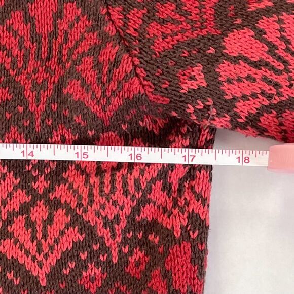 Nomadic Traders Cotton Blend Knit Fair Isle / Nordic Print Cardigan Sweater, M - Picture 10 of 11